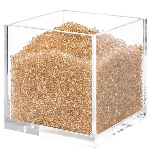 Acrylic Cube Organizer with Crystals (GOLD)