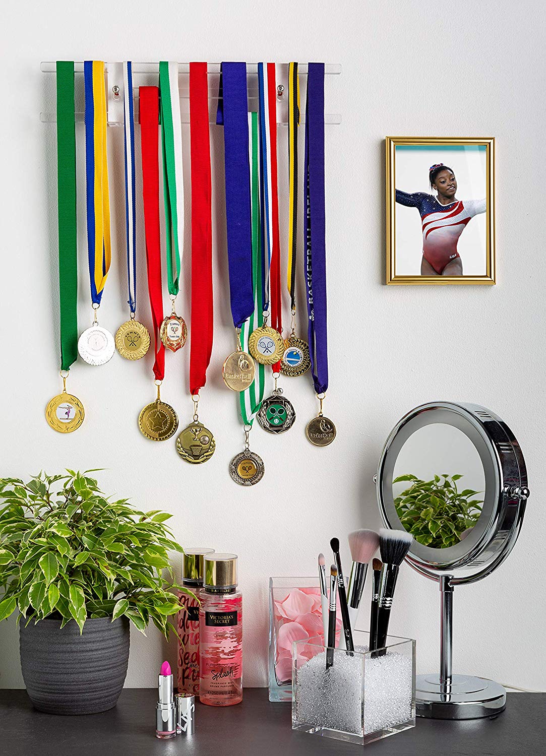 Blue Ideal for Displaying Your Medals Acrylic Medal Holder Hanger Display Available in a Choice of Colours 29cm Wide 