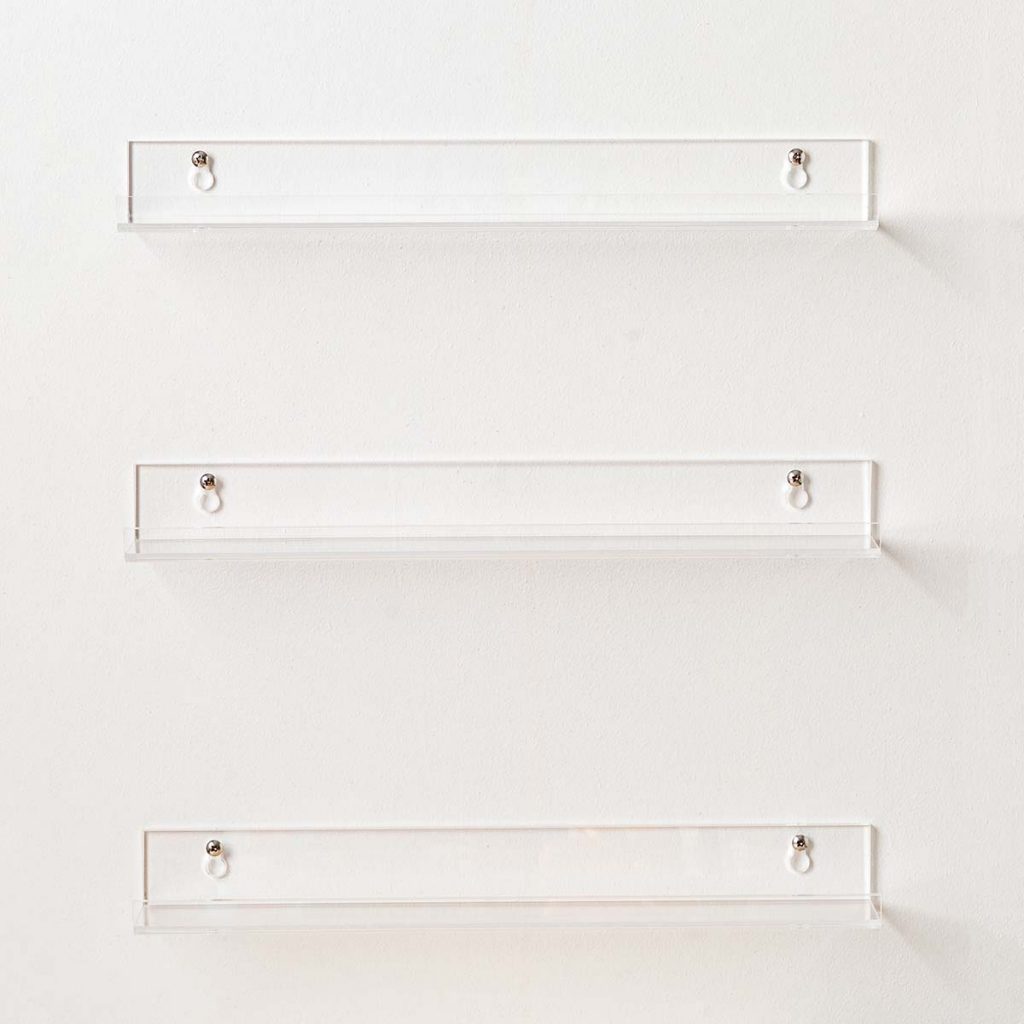 Wall Mounted Acrylic Shelf Racks, Set of 3 – MyGift