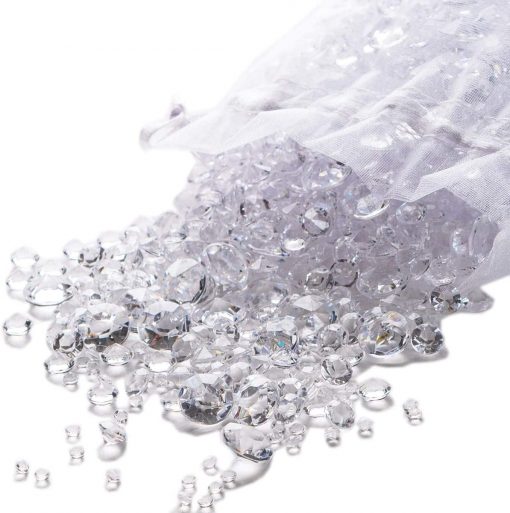 pretty display table diamond confetti clear
